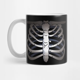 Skeleton Graphic with Broken Heart Mug